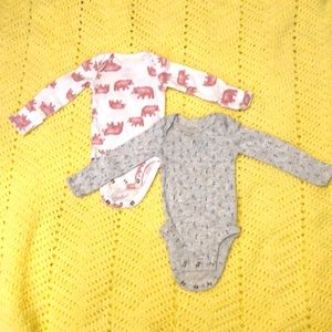 Two-pack newborn long sleeve onesies